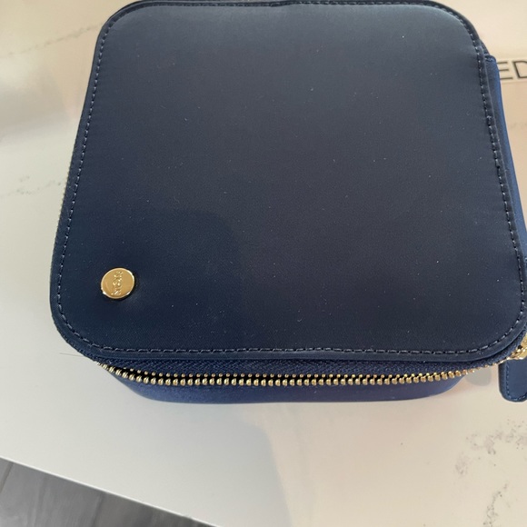 NWT Stoney Clover Lane Iridescent Navy Jewelry Box Pouch